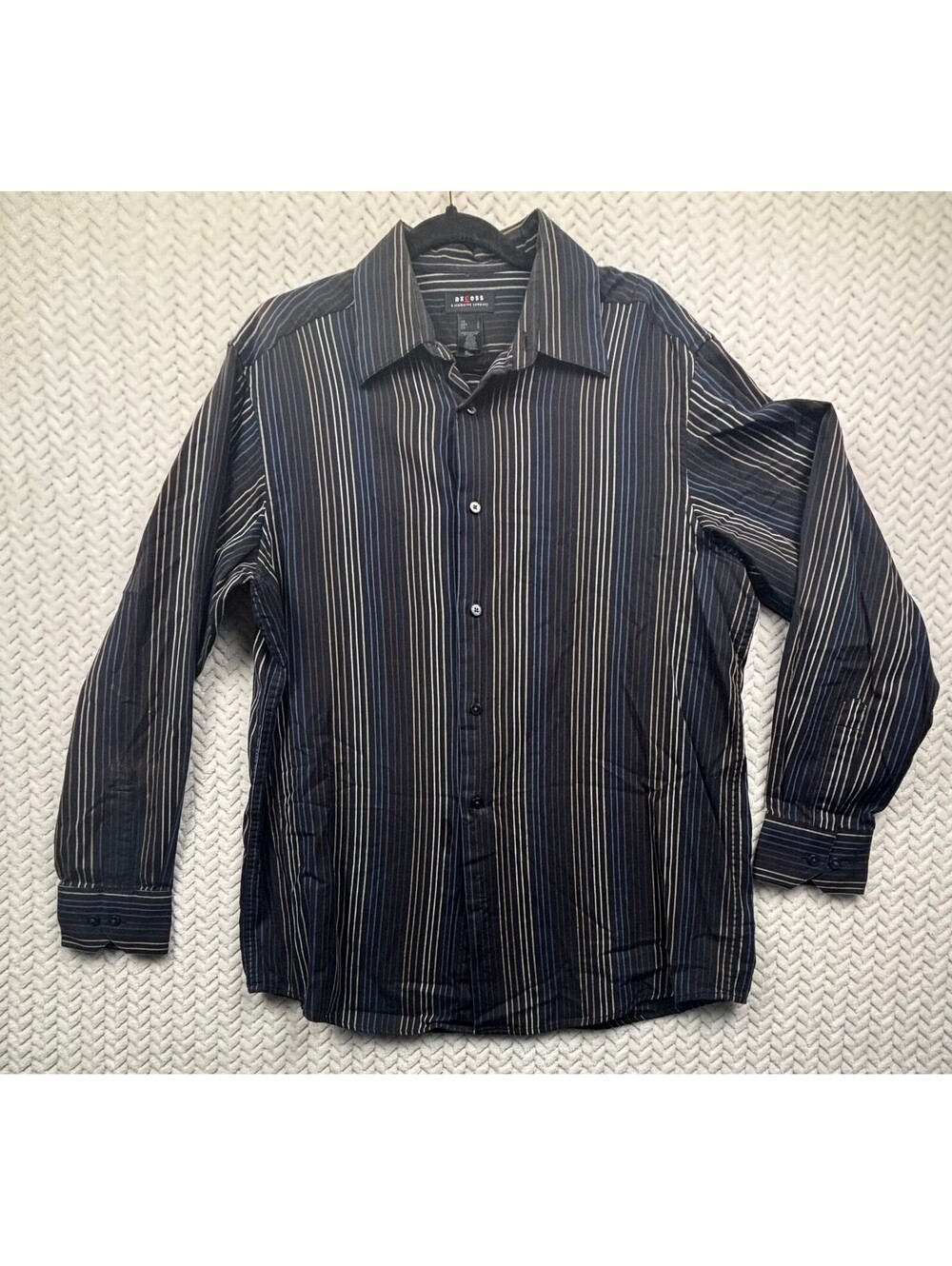 Axcess by Claiborne Men's Long Sleeve Striped Button-Up Shirt Large